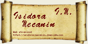 Isidora Mečanin vizit kartica